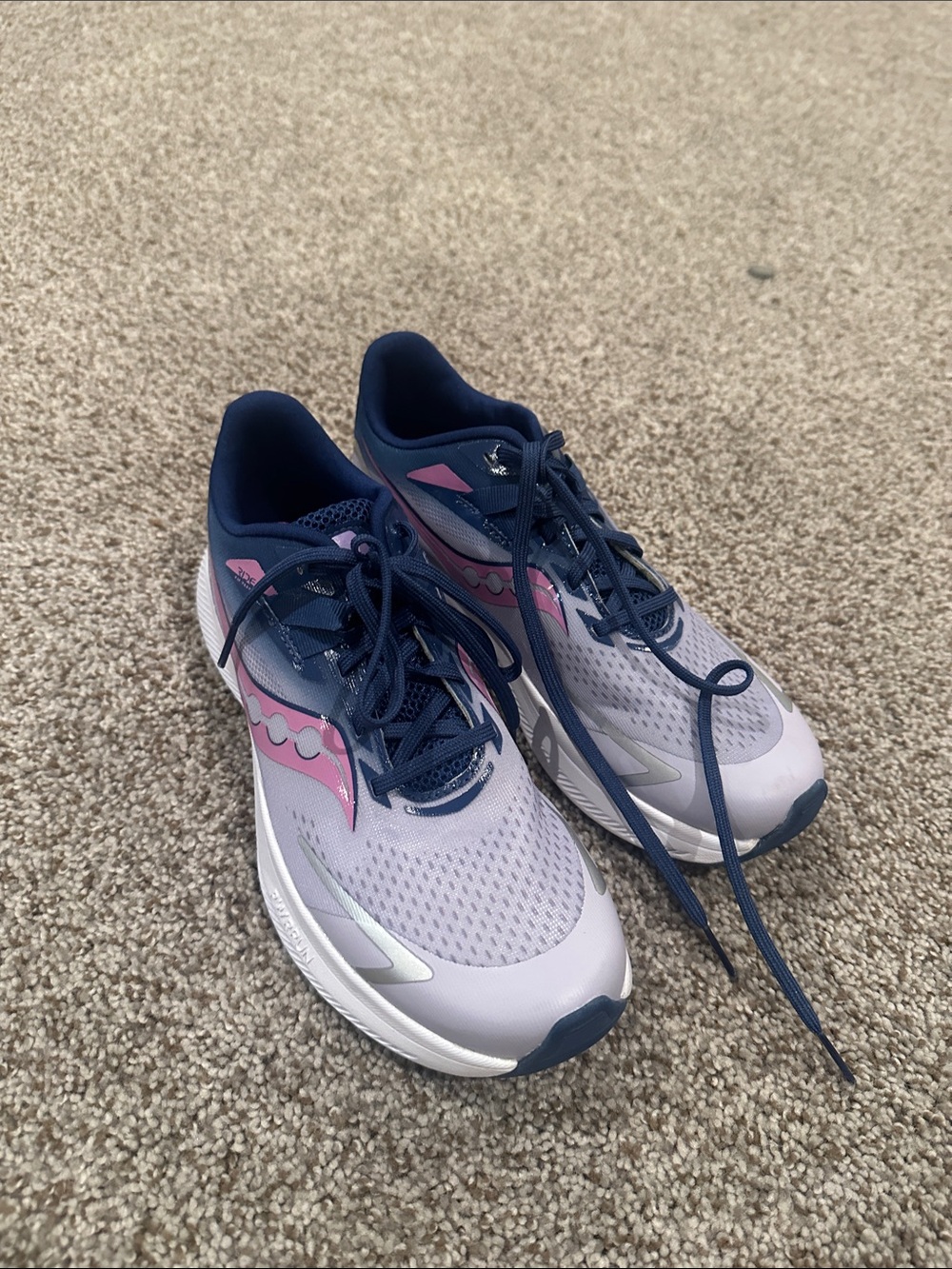 Saucony Women's Lavender & Navy Running Sneakers with Pink Accents